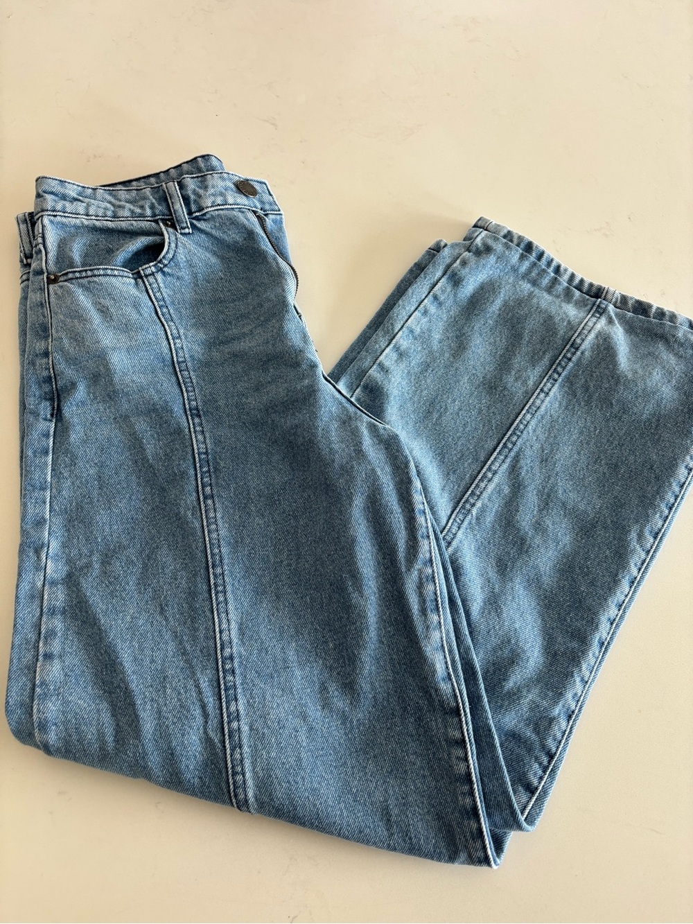 Nasty Gal Wide Leg Seam Detail Denim Jeans - Size 6